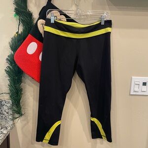 Lululemon Athletica Black Leggings with Yellow Accents